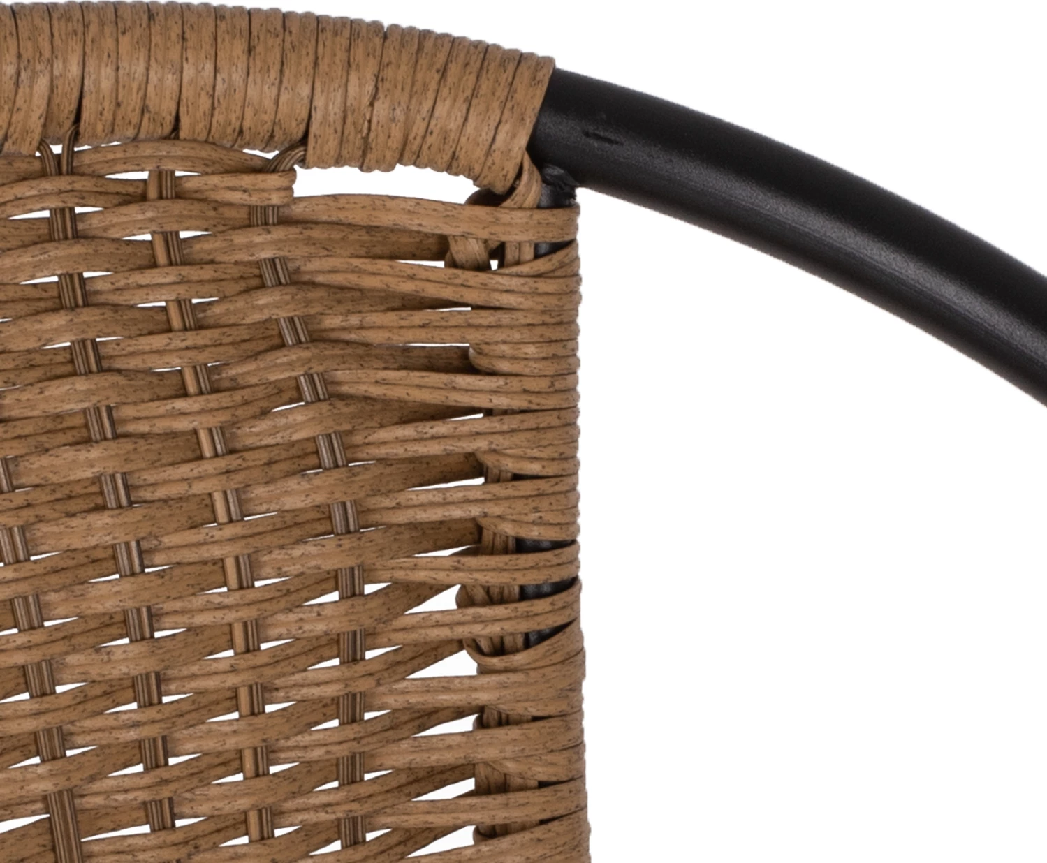 Stol CAMEL FH5015.04 kovinski okvir črn z ratanom v naravni barvi