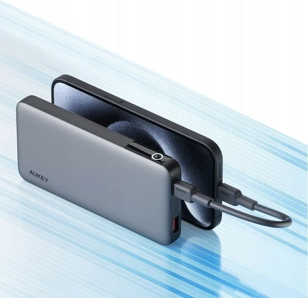 Power bank 10000mAh, 30 W, 2x USB, LED, siv AUKEY PB-Y41