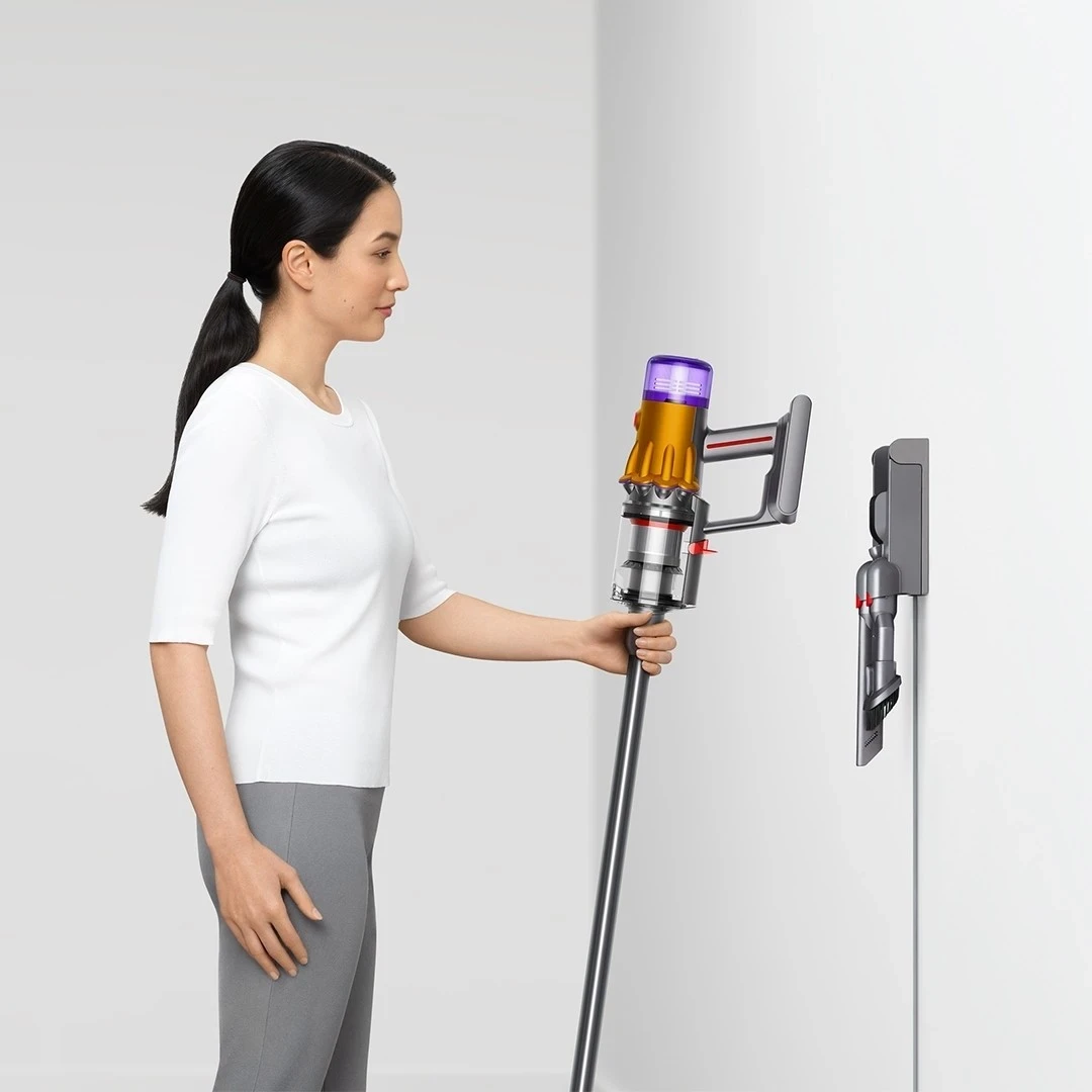 Vertikalni sesalnik Dyson V12 Detect Slim Absolute (2023), srebrn
