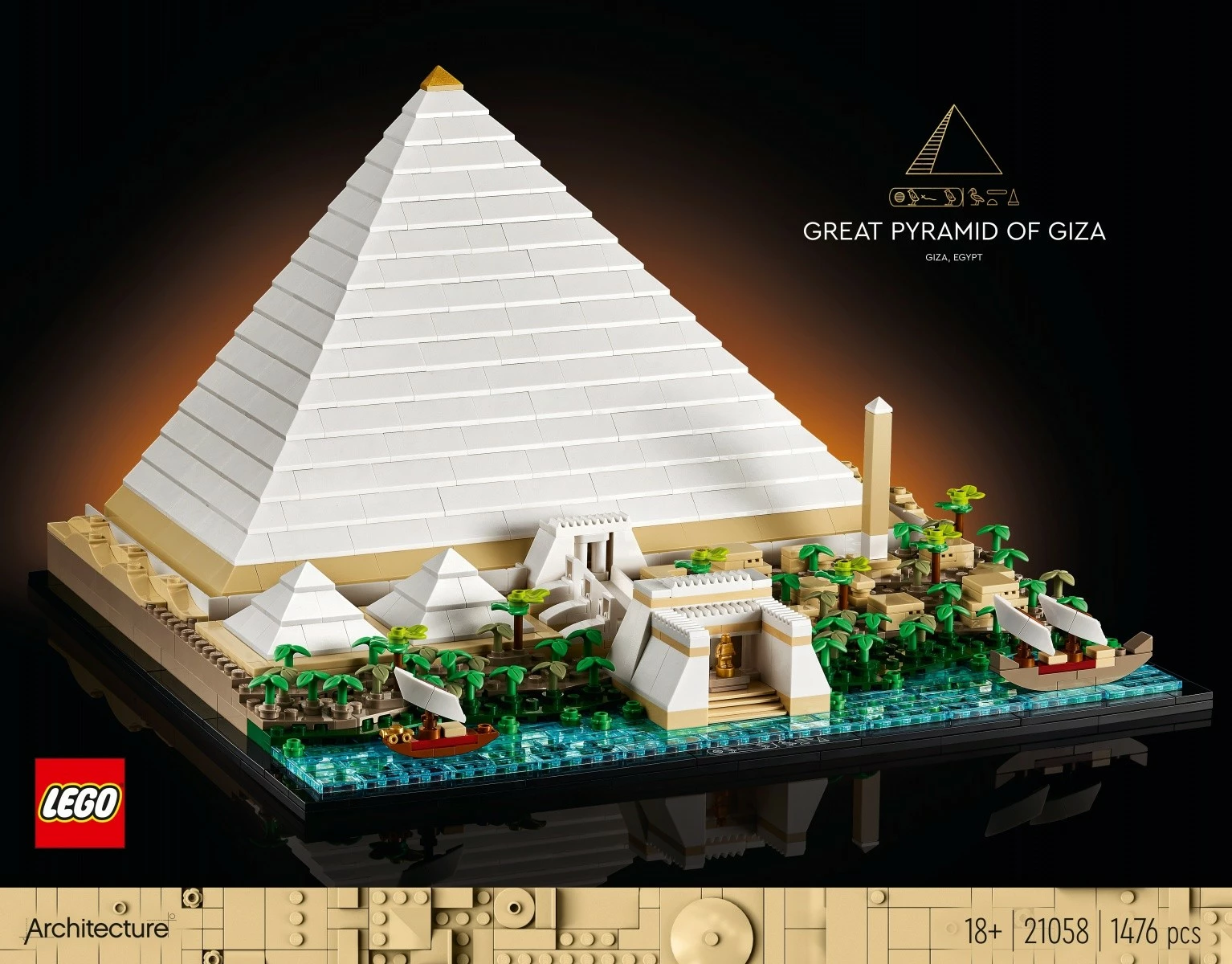 Gradbeni komplet LEGO Architecture Pyramid of Khufu 21058, 1476 delov