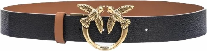 Usnjen ženski pas Pinko, črn