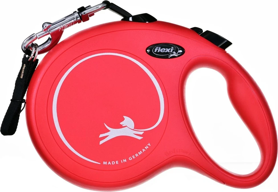 Vlečni povodec 8 m rdeč, Flexi Retractable