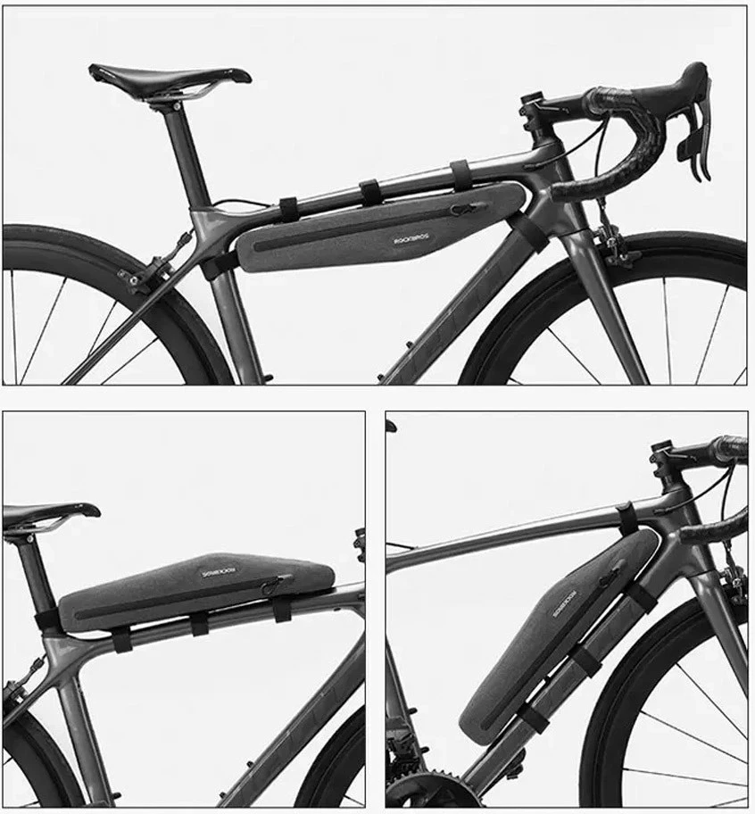 Kolesna okvirna torba Rockbros AS-052, poliester, siva, vodoodporna