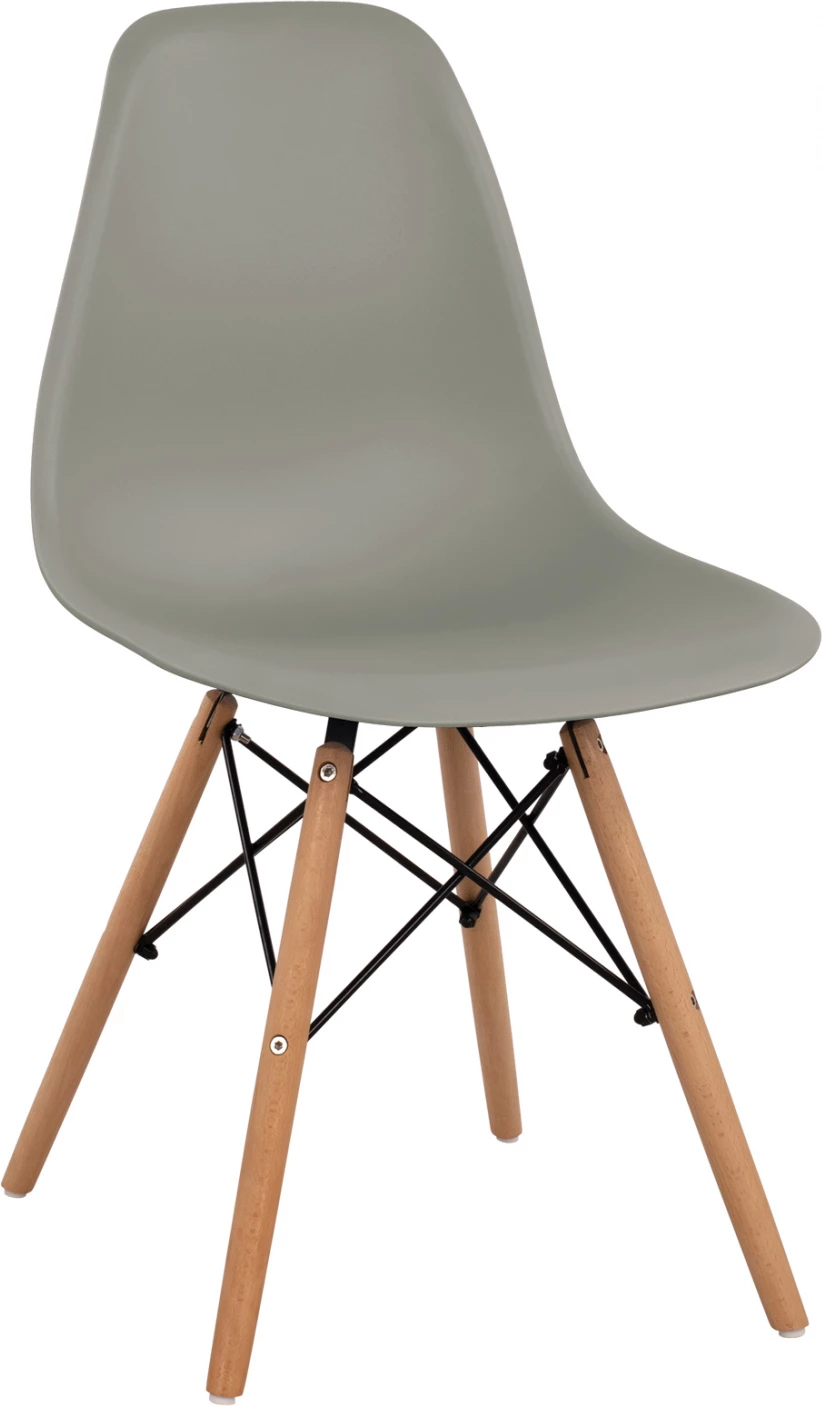 Stol z lesenimi nogami in sedežem Twist PP Siva FH8460.10 46x50x82 cm, set 4 kosov