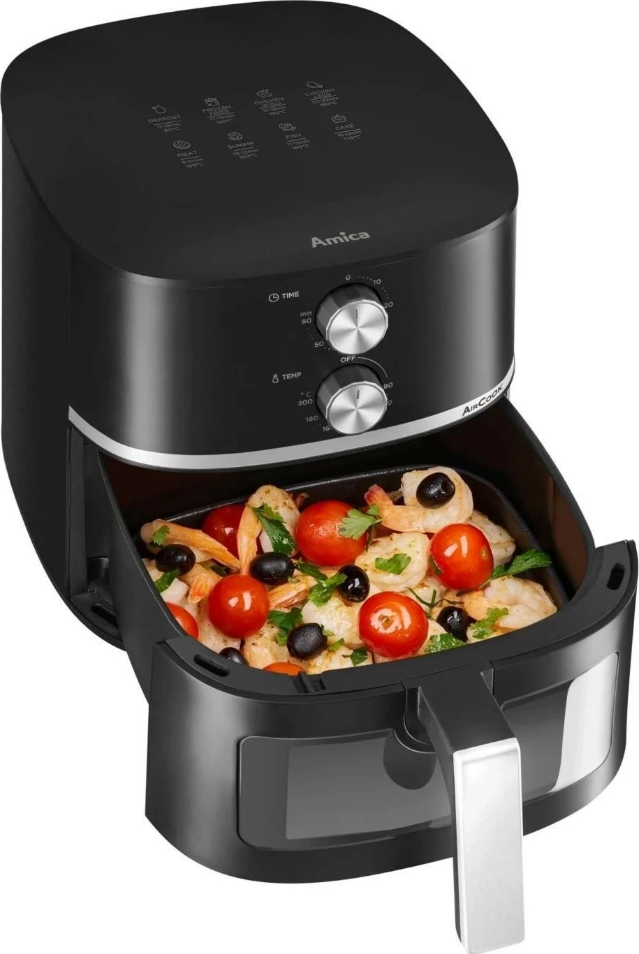 Cvrtnik brez olja Amica AFM Friend 2020, 5,5 l, črn