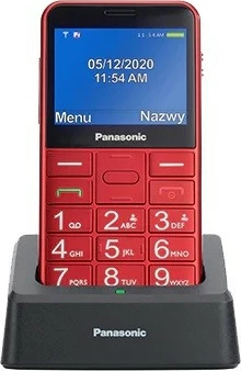 Preprost mobilni telefon za starejše Panasonic KX-TU155, rdeč