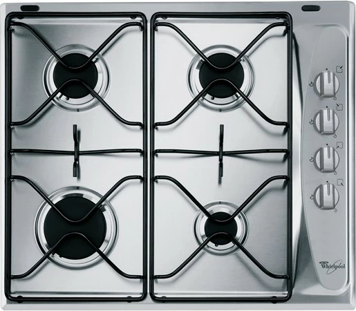 Plošča za kuhanje na plin Whirlpool AKM268IX, inox, 4 kuhališča, vgradna