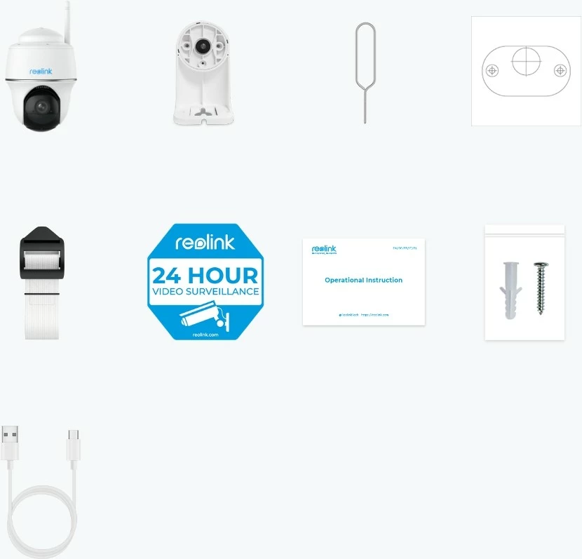 Vrtljiva varnostna kamera Reolink Argus Series B420, 3 MP, Wi‑Fi, bela