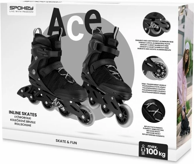 Rolke Spokey, črne, za moške/ženske, številka 41