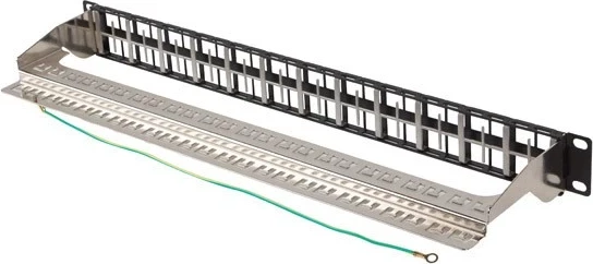Panel za patch kablom LANBERG PPKS-1248-B, 19" 1U, za keystone module, 48 vrat, črn