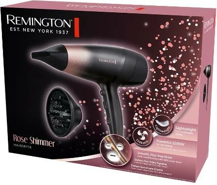 Sušilnik za lase Remington D5305 Rose Shimmer, 2200 W, črno/roza