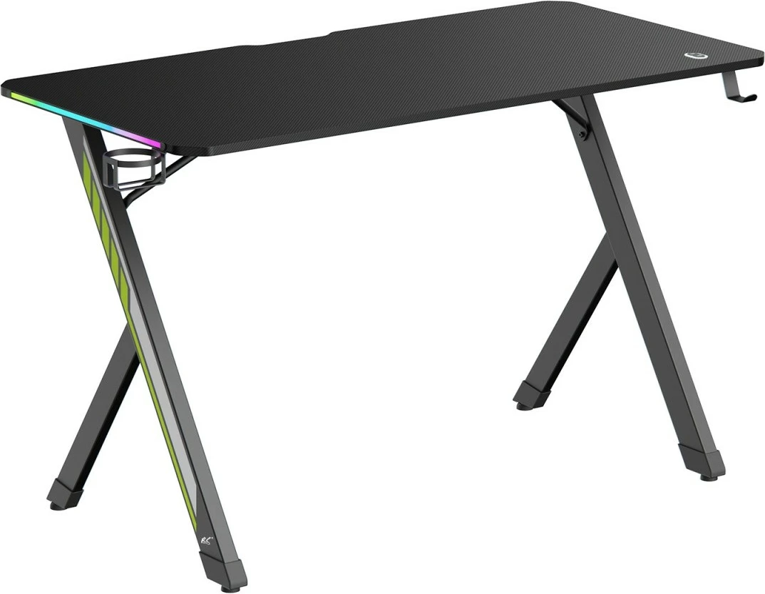 Gaming miza 120x60 cm, LED RGB, Maclean NanoRS RS102, črna