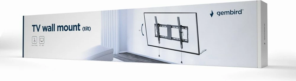 Stenski nosilec za televizor Gembird WM-80T-01, 37"-80", srebrn