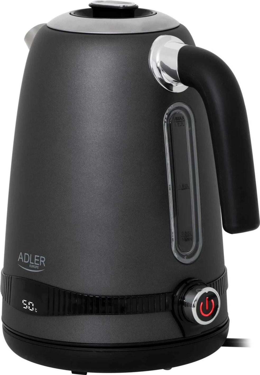 Električna kuhalnik za vodo, 1,7 L, 2200 W, siva - Adler AD 1295