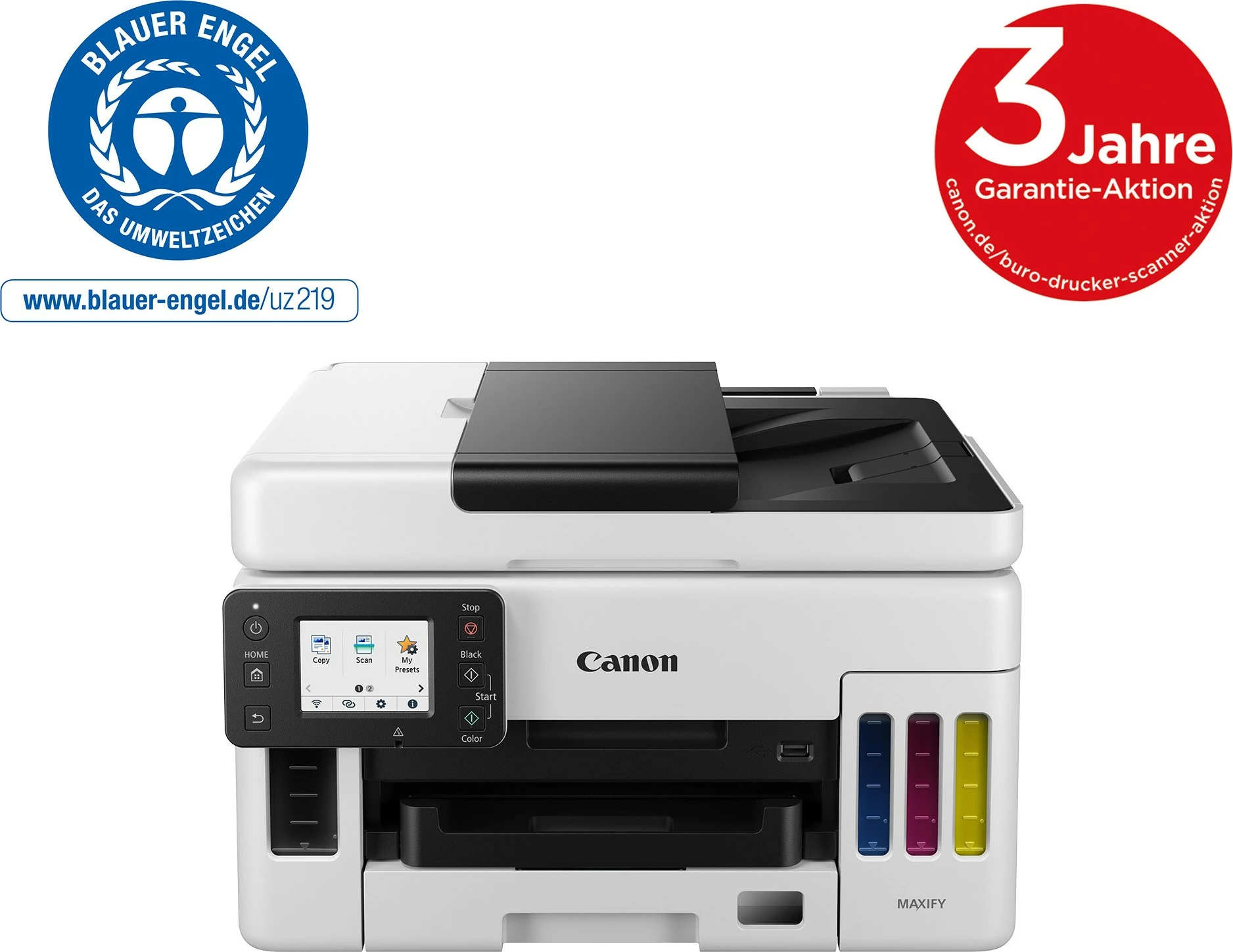 Barvni brizgalni tiskalnik, Canon MAXIFY GX6050 MegaTank, 600 x 1200 DPI, A4, neposredno tiskanje, črn, rumen