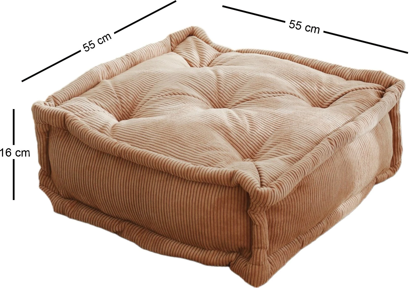 Jastnik Velvet Atelier del Sofa, kamel, 55x55x16 cm
