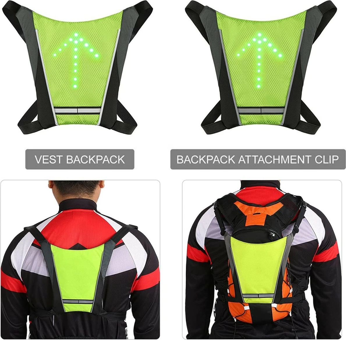 Reflektivni jopič z LED lučjo, Maclean MCE420, z daljinskim upravljalnikom, rumeno/črn