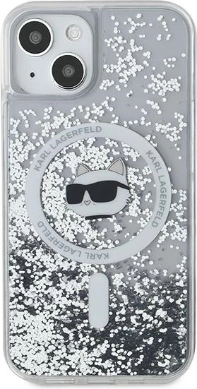 Ovitek Liquid Glitter Choupette Head MagSafe za iPhone 13, Karl Lagerfeld, prozoren