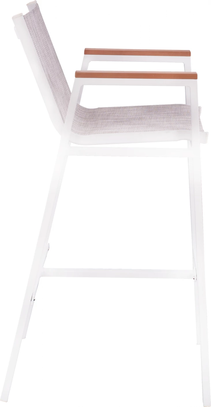 Aluminijasti barski stol bel s polywoodom 52x58x108 cm FH5790.01