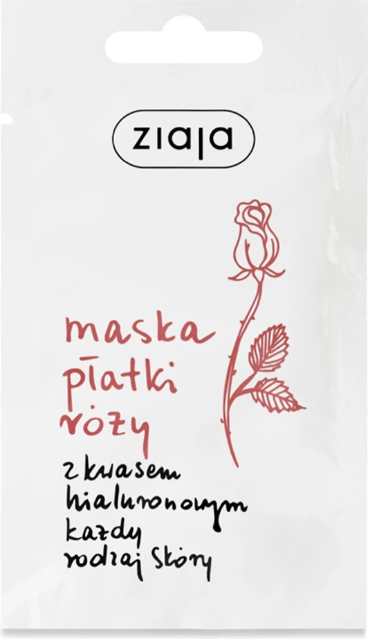 Maska za obraz Ziaja Rose Youth z hialuronsko kislino, 7 ml