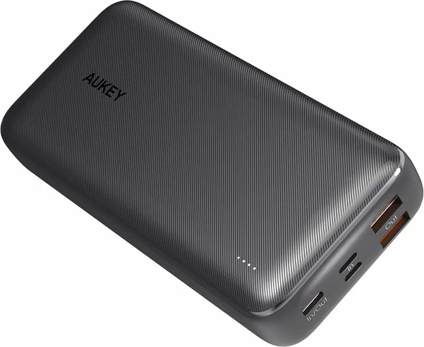 Power bank 20.000 mAh, 5x USB, Quick Charge 3.0, Power Delivery 3.0, 22,5 W, LED, črn - AUKEY PB-N74S Basix Plus