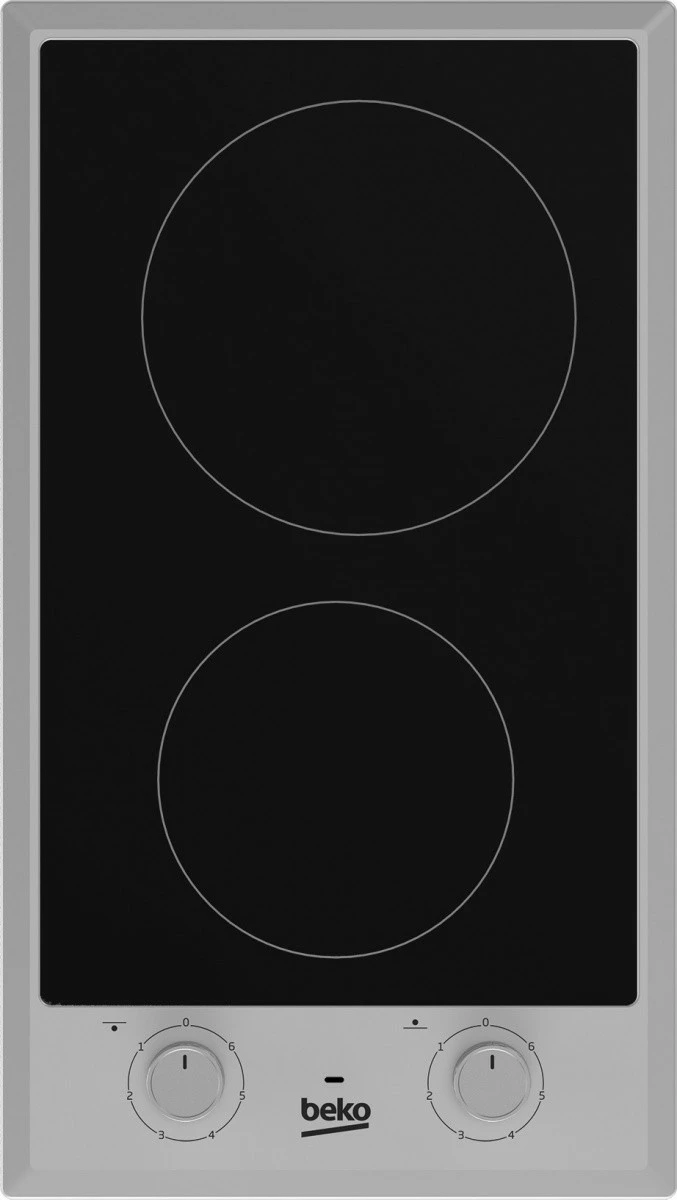 Plošča za kuhanje iz keramike, Beko HDCC32200X, 2 kuhalni coni, črno/inox