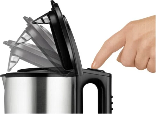 Električni vrelec 1,5 L, 2200 W, inox/črn — UNOLD Blitzkocher Edition