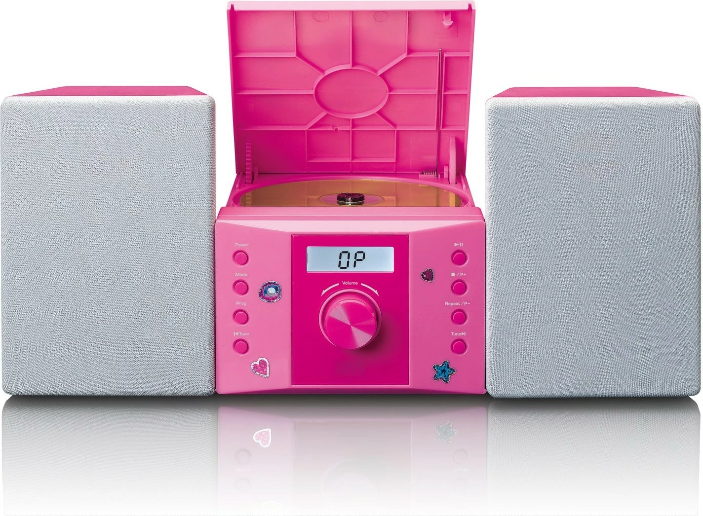 Prenosen zvočni sistem, Lenco MC-013, MP3, FM radio, AUX, rožnat Prenosen zvočni sistem, Lenco MC-013, MP3, FM radio, AUX, rožnat