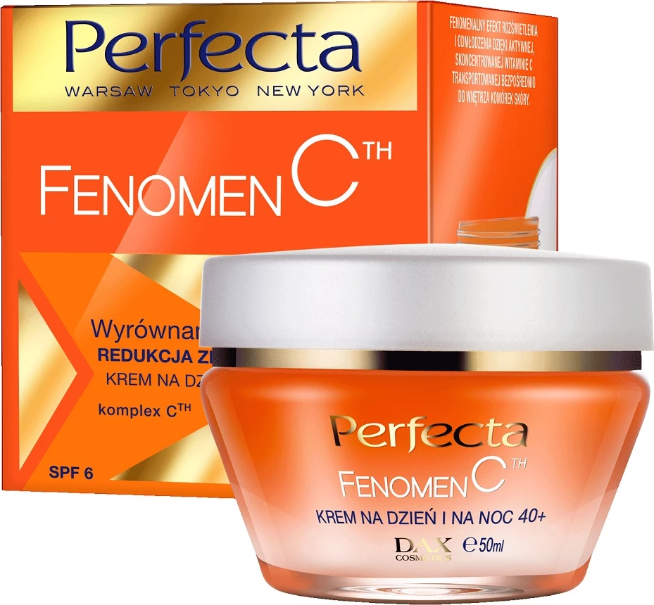 Dnevna in nočna krema za obraz, za ženske Perfecta Fenomen C Brightening 40+, 50 ml