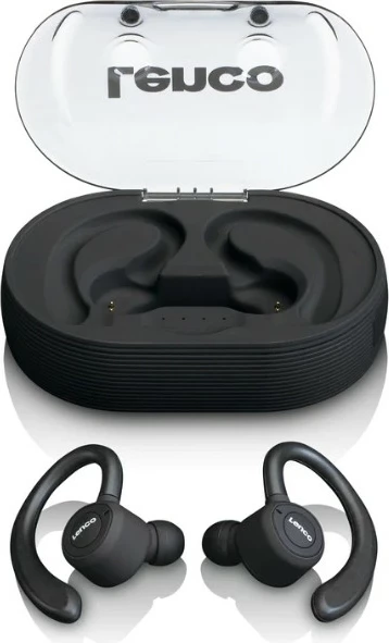 True Wireless športne slušalke, Lenco EPB-460BK, Bluetooth, mikrofon, 60 h, črne
