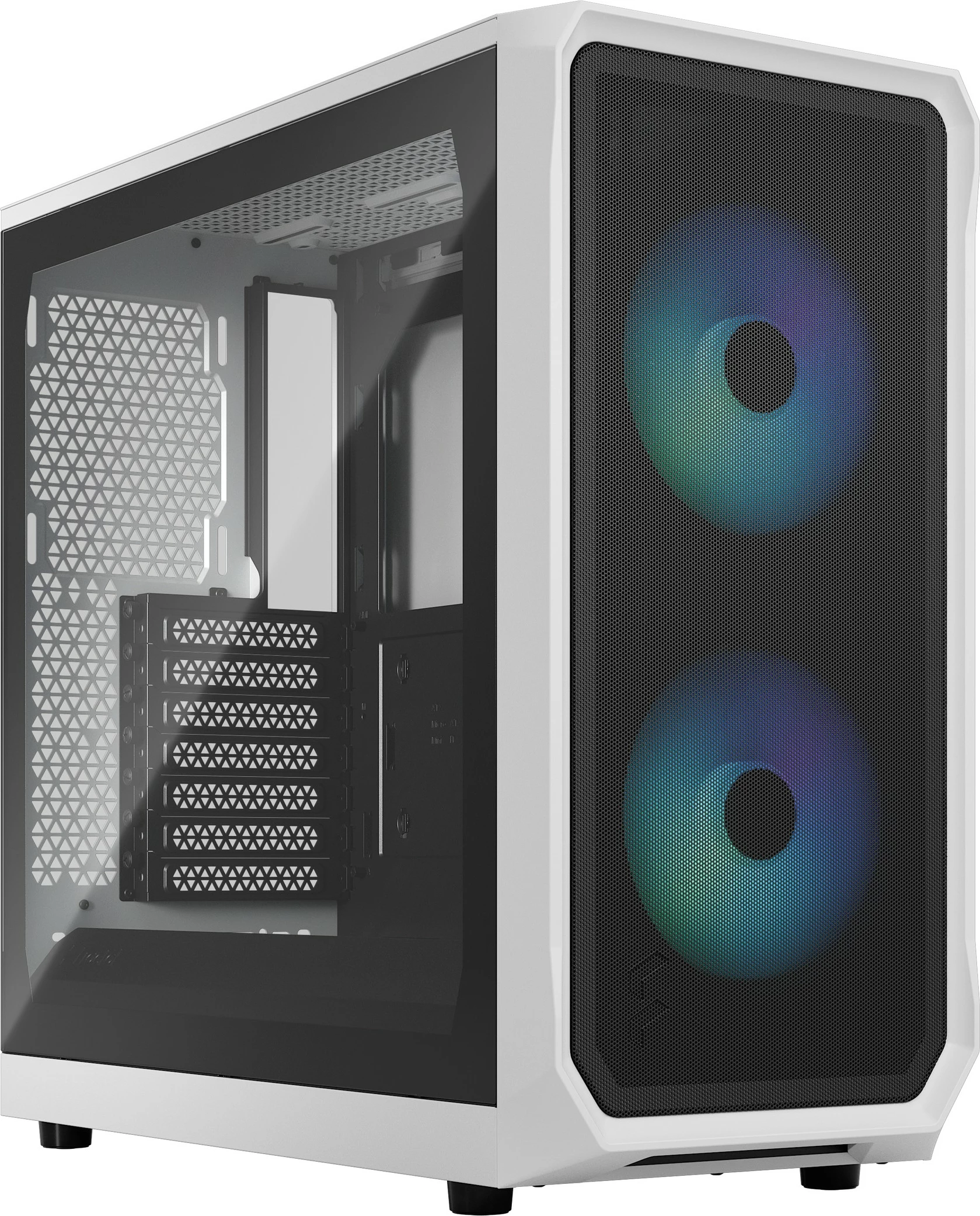 Midi tower ohišje z zunanjim steklom in RGB, Fractal Design Focus 2, belo