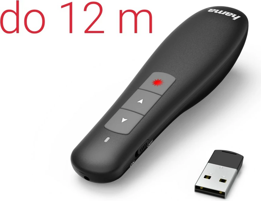 Predstavitveni daljinec z rdečim laserjem Hama X-pointer, črn