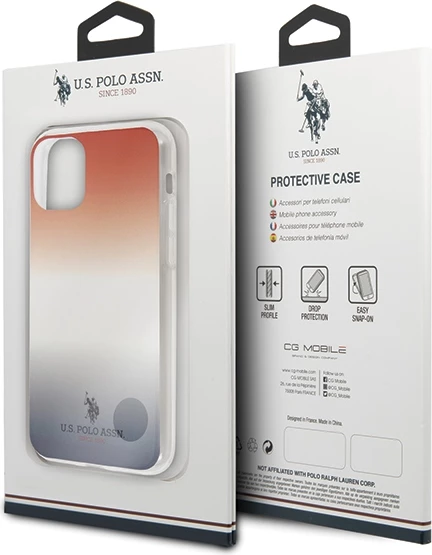 Ovitek za telefon Pattern Gradient U.S. Polo Assn. USHCN65TRDGRB za iPhone 11 Pro Max, rdeče/modri