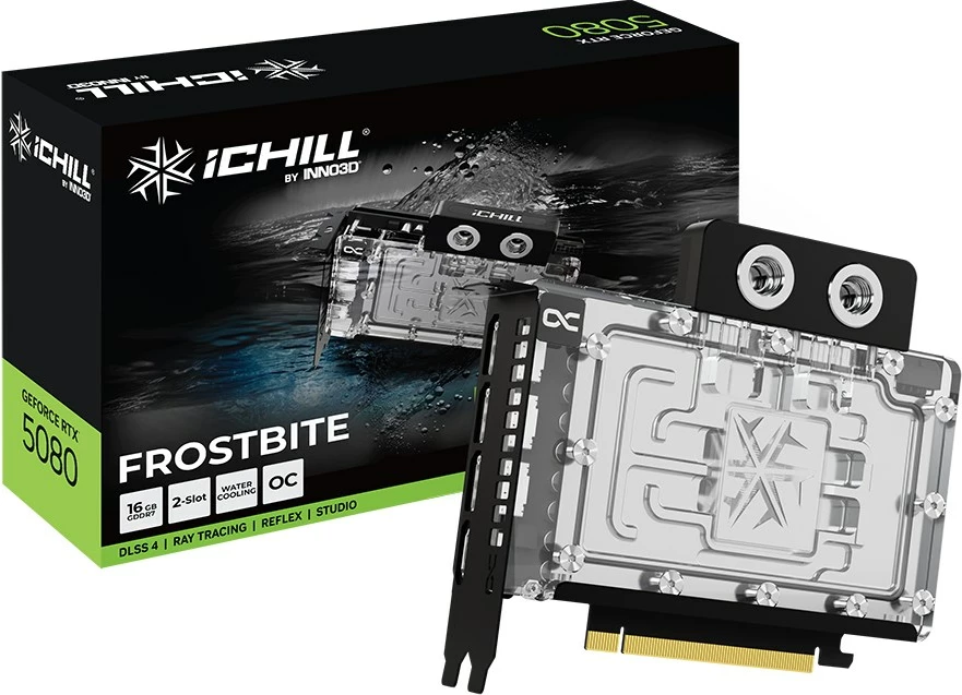 Grafična kartica iChill GeForce RTX 5080 FROSTBITE INNO3D, 16 GB GDDR7, črna Grafična kartica iChill GeForce RTX 5080 FROSTBITE INNO3D, 16 GB GDDR7, črna