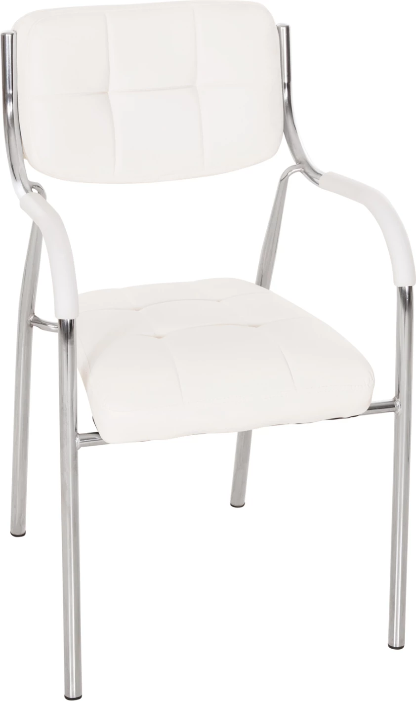 Konferenčni pisarniški stol FH1018.02 bel PU 54x52x87cm