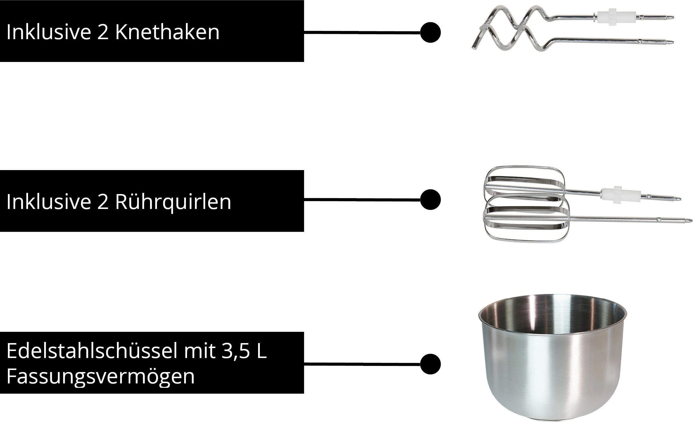 Rokni mešalnik, UNOLD 78720, 3,5 L, 500 W, bel Rokni mešalnik, UNOLD 78720, 3,5 L, 500 W, bel