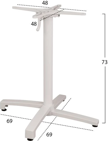 Aluminijasto zložljivo belo mat stojalo s križem 69x69x73-92cm FH459.02
