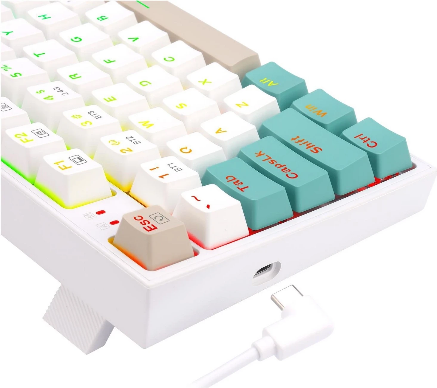 Mehanska tipkovnica Redragon K643WGC-RGB-PRO, RGB, brezžična/žična, bela