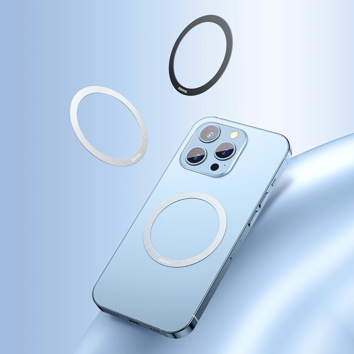 Magnetna obroča Baseus Halo Series PCCH000001, za pametni telefon, 2 kosa, črna