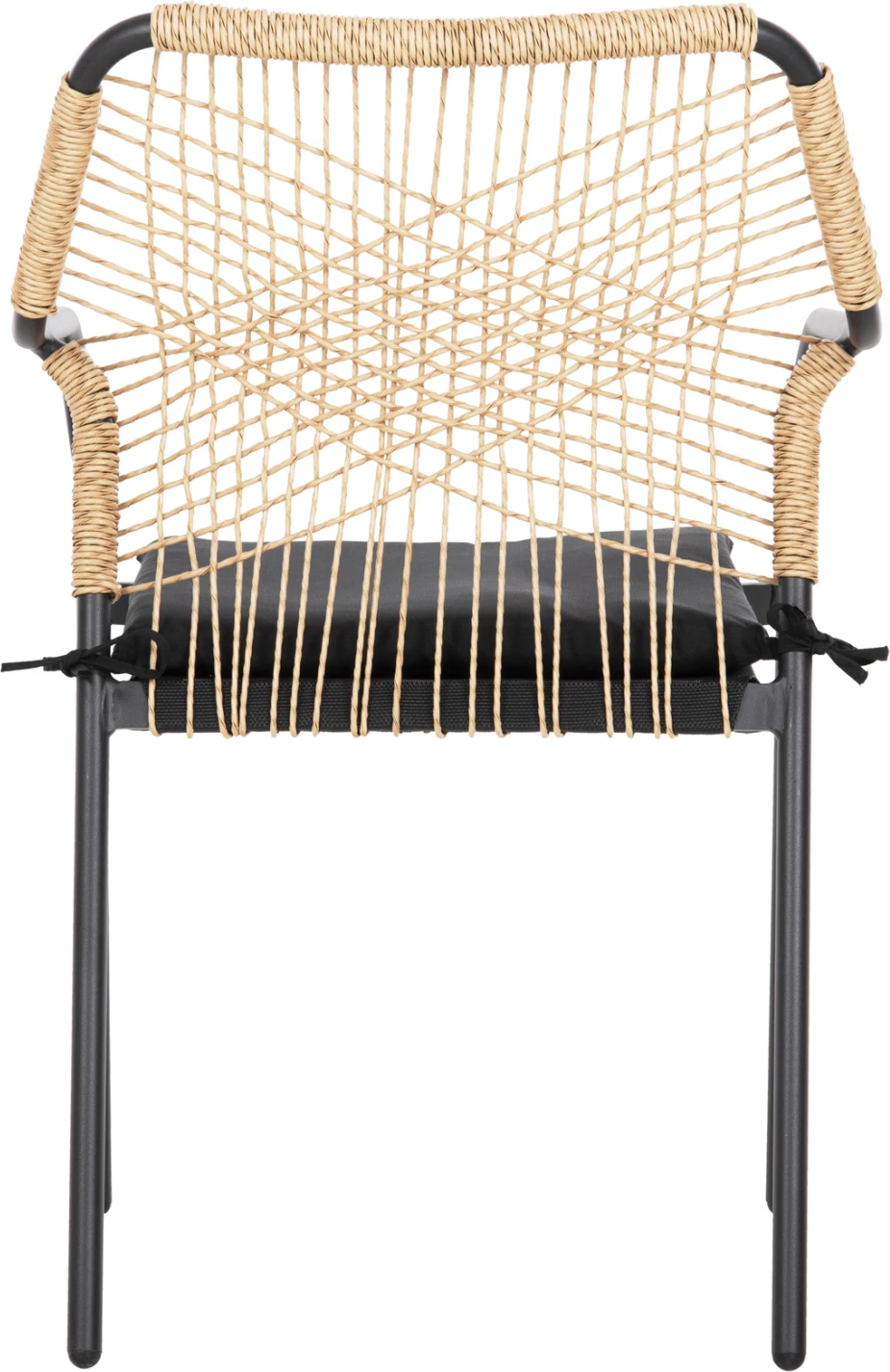 Aluminijasti naslanjač TROTTER FH5865.11 temno sivo ogrodje in bež pletenje-črna blazina