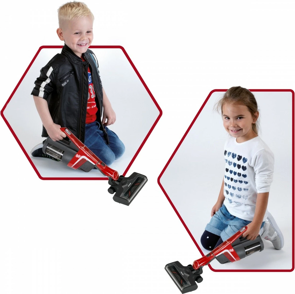 Igrača sesalnik na baterije, Miele Triflex Klein, za otroke, 80 cm, rdeče/črn