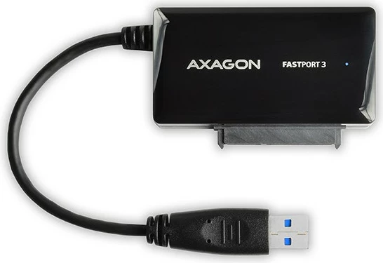 Adapter USB 3.0 na SATA za HDD/SSD 2,5", 3,5", 5,25", črn - AXAGON ADSA-FP3 FASTport3, z napajalnikom Adapter USB 3.0 na SATA za HDD/SSD 2,5", 3,5", 5,25", črn - AXAGON ADSA-FP3 FASTport3, z napajalnikom