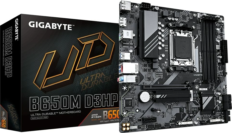 Plošča za matično ploščo Gigabyte B650M D3HP, Socket AM5, DDR5, PCIe 4.0, 2.5GbE LAN, črna