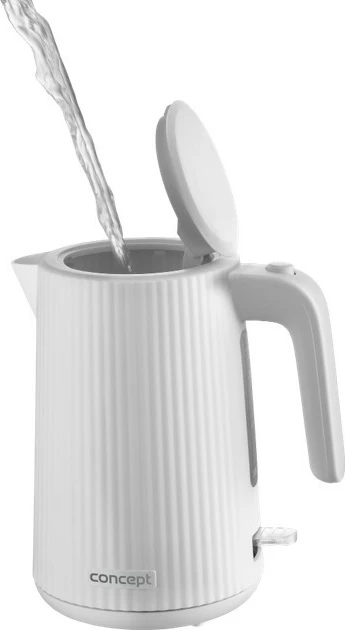 Električni čajnik 1,7 L, 2200 W, plastičen, bel, Concept RK2390
