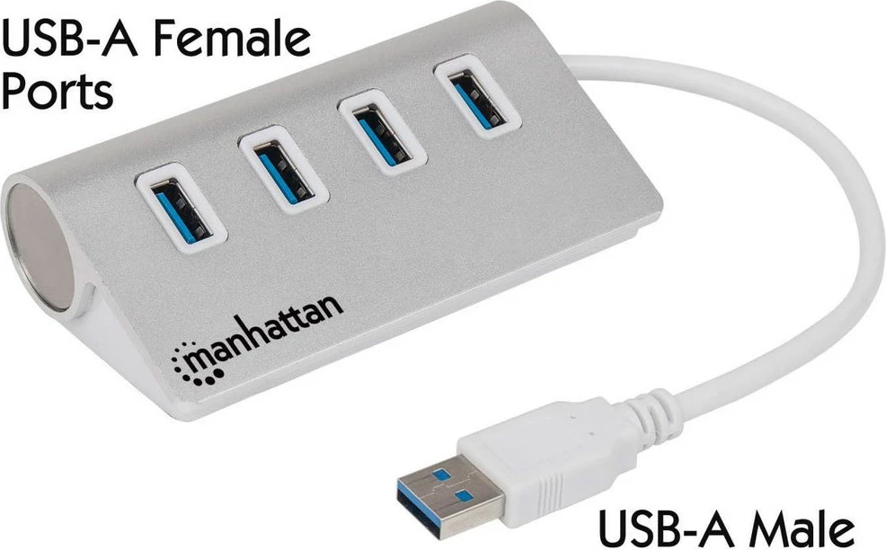 USB razdelilec 4x USB 3.0, alumin MANHATTAN