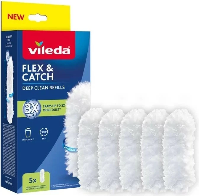 Polnila za krtačo za prah Flex & Catch, Vileda 177664, bela, set 5 kosov
