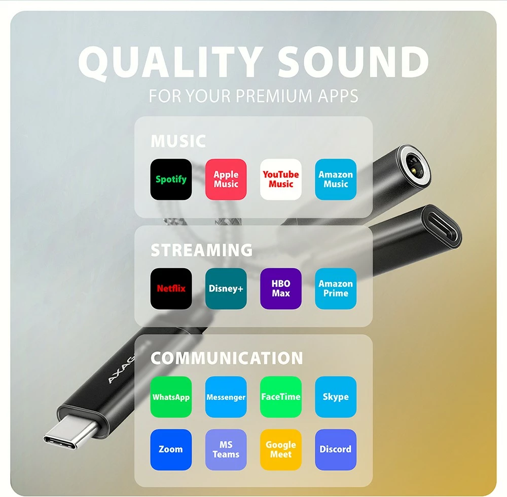 Zunanja zvočna kartica AXAGON ADA-HCPD, USB-C, DAC 32-bit, 384 kHz, PD 60 W, črna Zunanja zvočna kartica AXAGON ADA-HCPD, USB-C, DAC 32-bit, 384 kHz, PD 60 W, črna