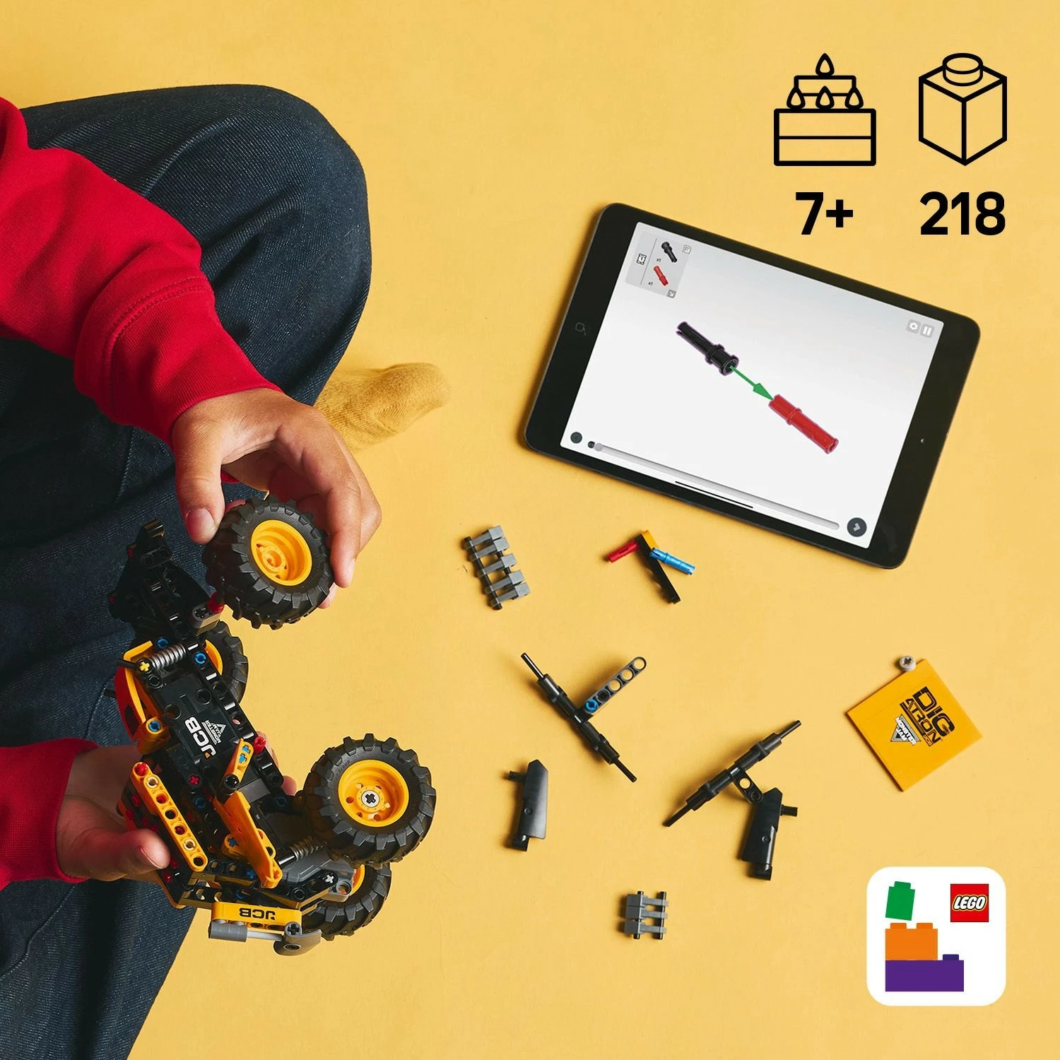 Igrača za sestavljanje LEGO Technic Monster Jam DIGatron 42199, 218 kosov, pull-back, večbarven