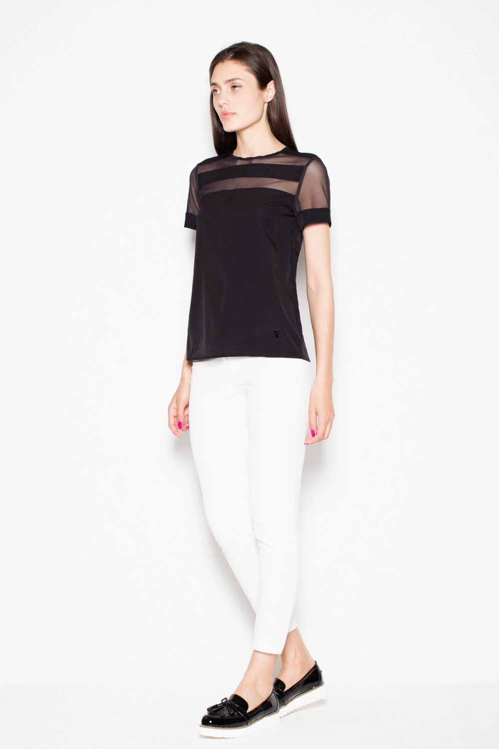 Elegantna bluza Venaton 77561, črna