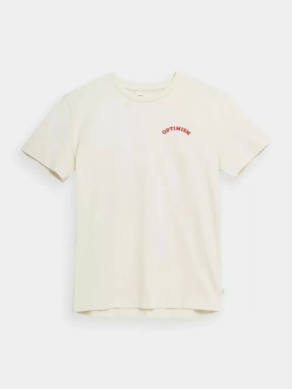 Majica za moške, Outhorn, model OTHSS23TTSHM451-11S, kremna barva